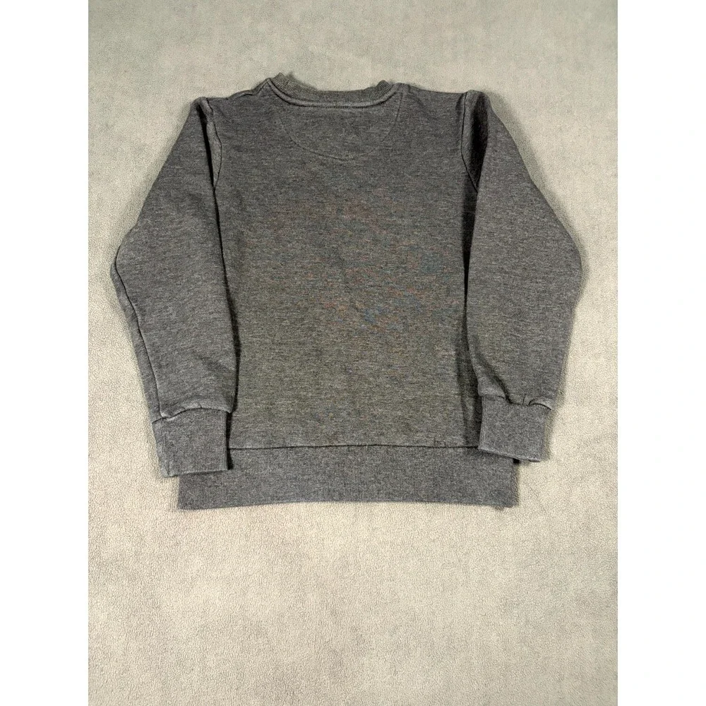 Hurley Sweatshirt Boys Large Charcoal Gray Sunset Graphic Crew Neck Fleece Lined